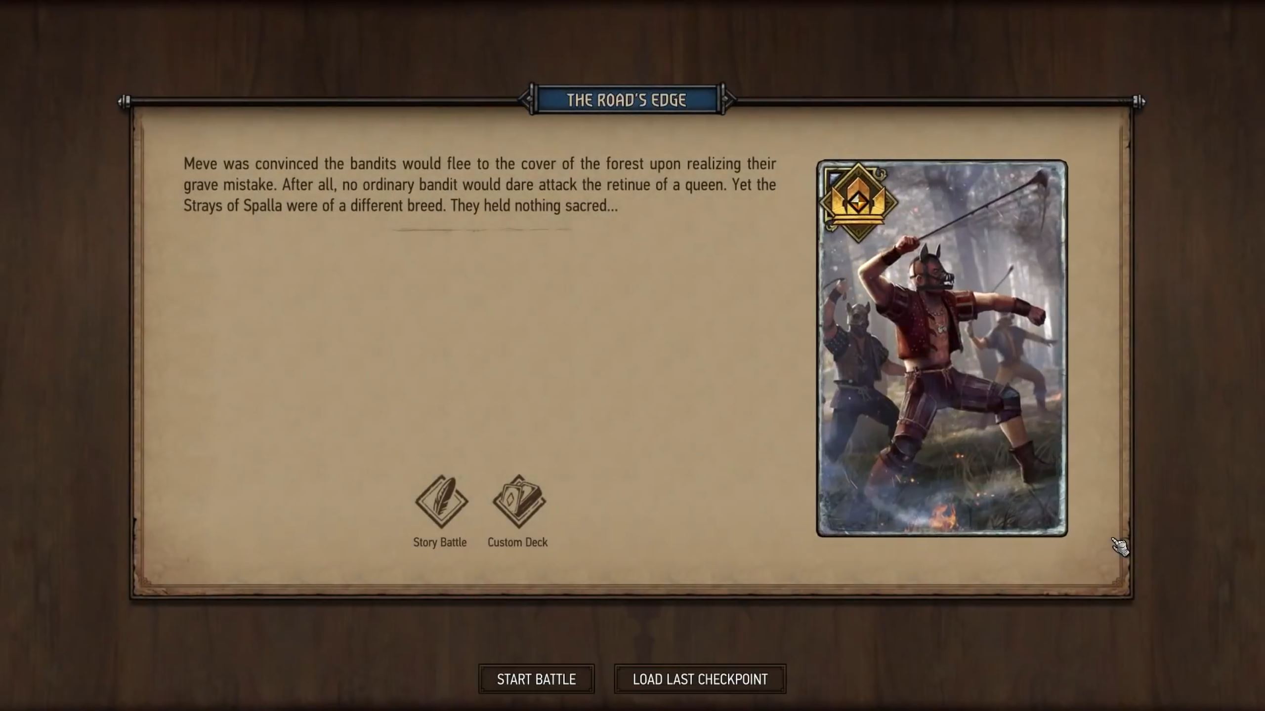 Combat initiation screen